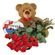 red roses with teddy and chocolates. Bishkek